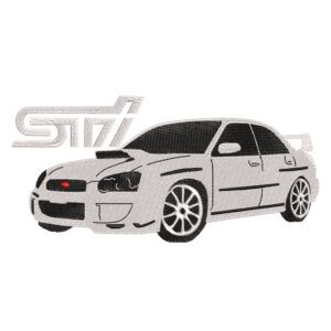 Subaru STI Embroidery Design - Car Embroidery Design