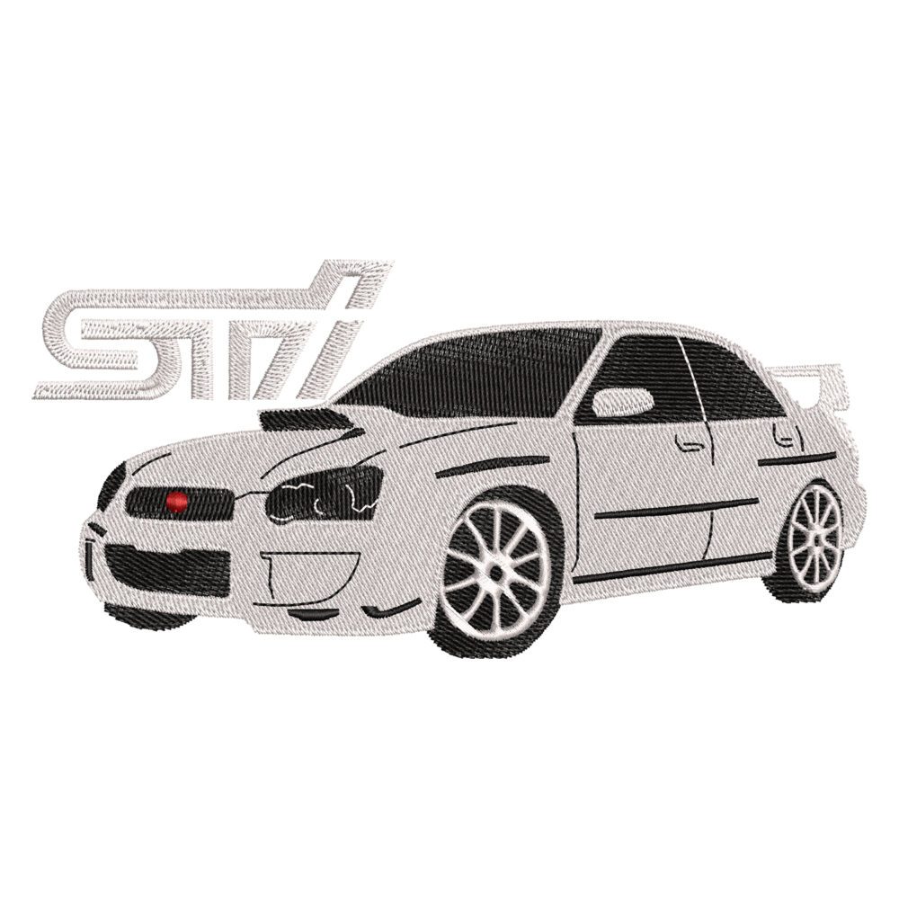 Subaru STI Embroidery Design