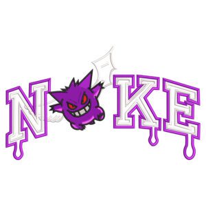 Gengar Nike Embroidery Design - Pokemon Nike Anime Embroidery Design