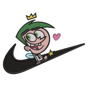 Cosmo Swoosh Embroidery Design - Fairly OddParents