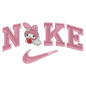 Melody Heart Nike Embroidery Design - Hello Kitty