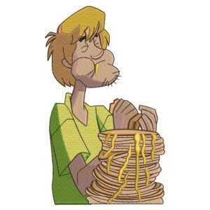 Shaggy Pancakes Embroidery Design - Scooby Doo