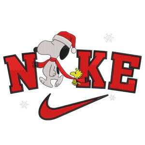 Snoopy Christmas Nike Embroidery Design - Snoopy