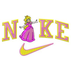 Princess Peach Nike Embroidery Design - Super Mario