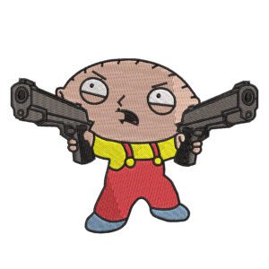 Stewie Gun Embroidery Design - The Family Guy