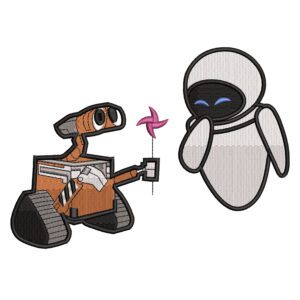 Wall-E & Eva Embroidery Design - Wall E