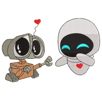 Wall-E & Eva Embroidery Design - Wall E