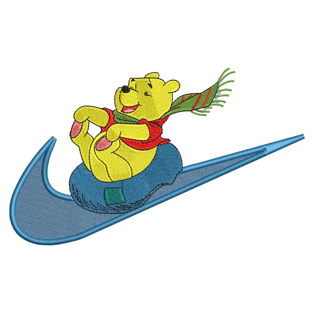 Pooh Swoosh Embroidery Design