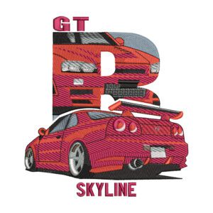 Nissan GT Skyline Embroidery Design - Car Embroidery Design