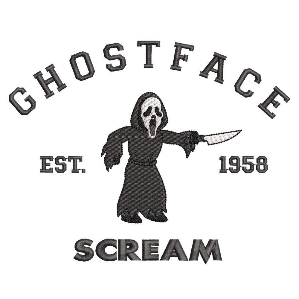 Ghostface Embroidery Design