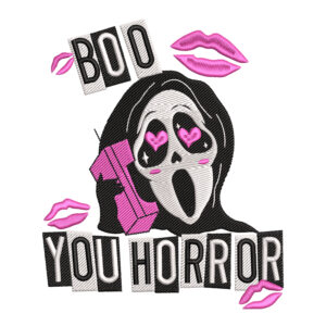 Ghostface Boo Embroidery Design - Scream