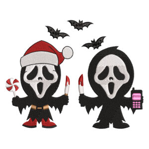 Ghostface Christmas Embroidery Design - Scream