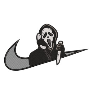 Ghostface Swoosh Embroidery Design - Scream