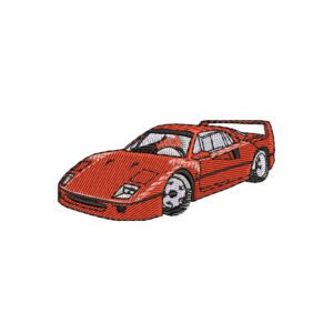 Ferrari F40 Embroidery Design - Car Embroidery Design