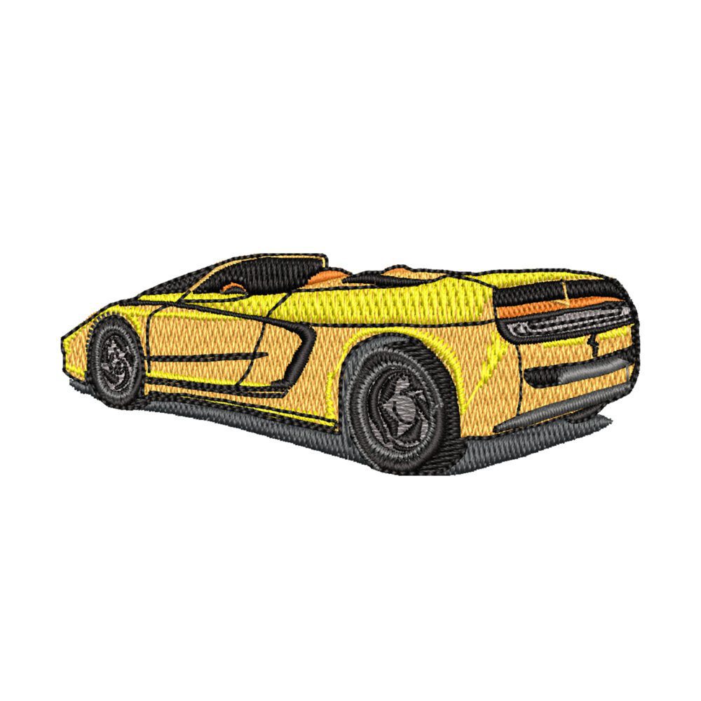 Sports Car Embroidery Design