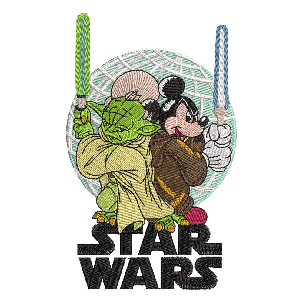 Yoda Mickey Star Wars Embroidery Design