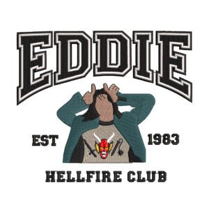 Eddie Hellfire Club Embroidery Design - Stranger Things