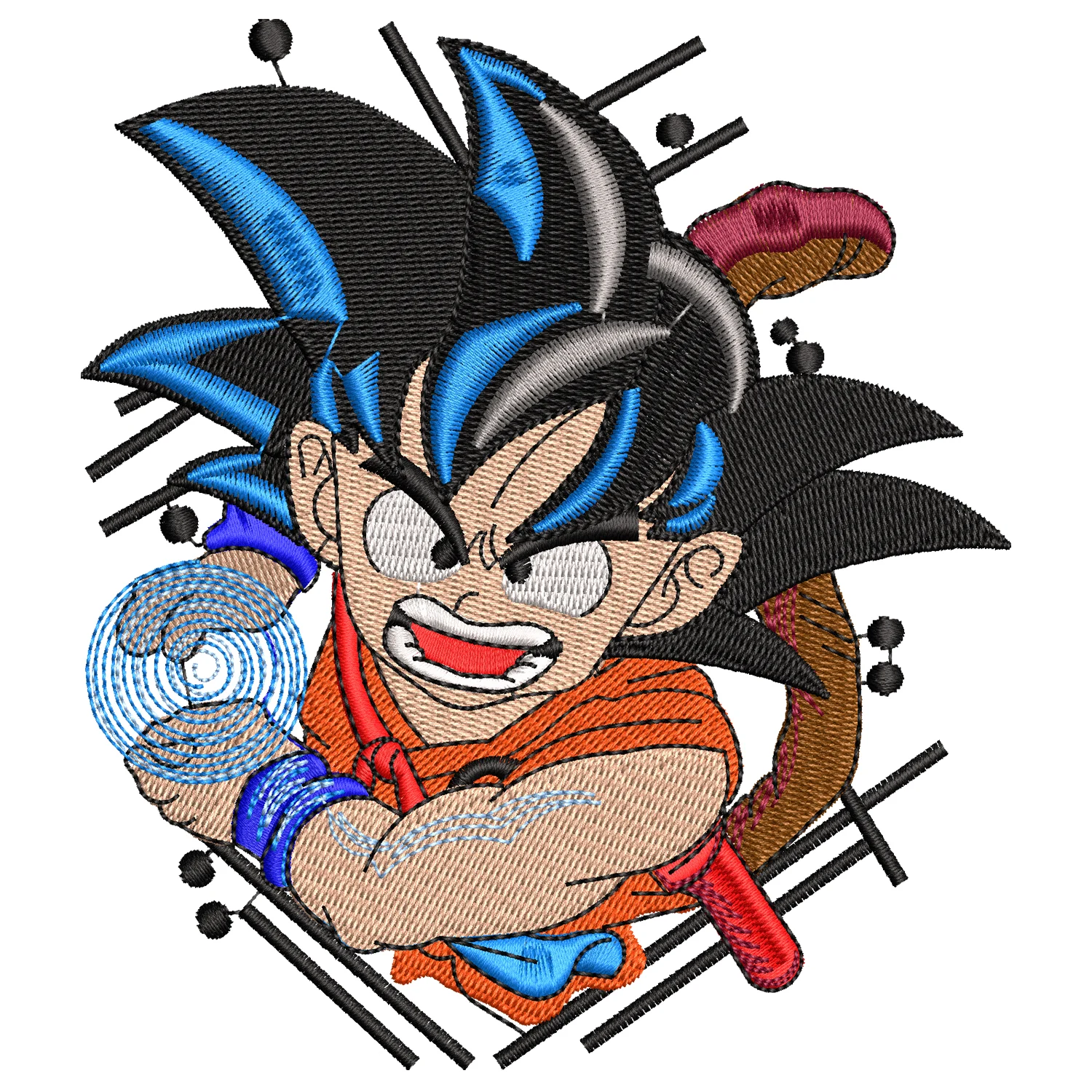 Kid Goku Embroidery Design
