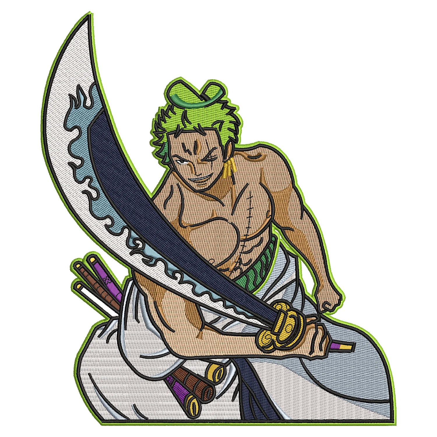 Zoro Sword Embroidery Design