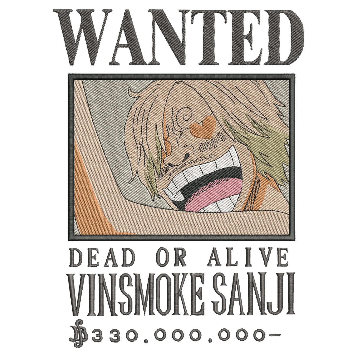 Sanji Bounty Poster Embroidery Design