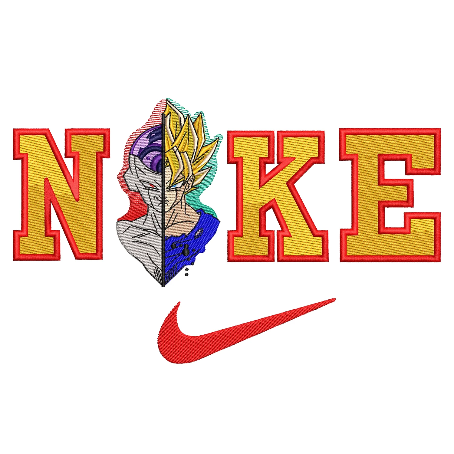 Goku x Freiza Nike Embroidery Design