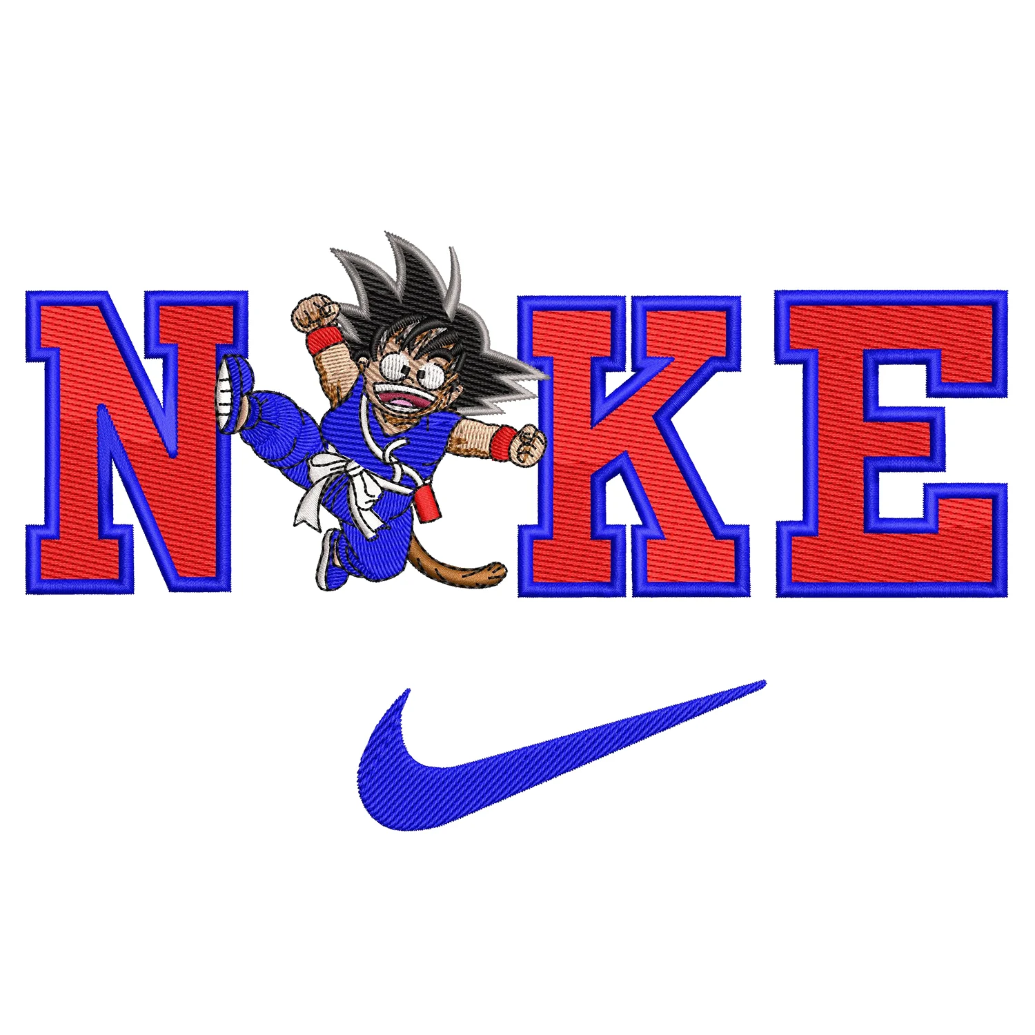 Kid Goku Nike Embroidery Design