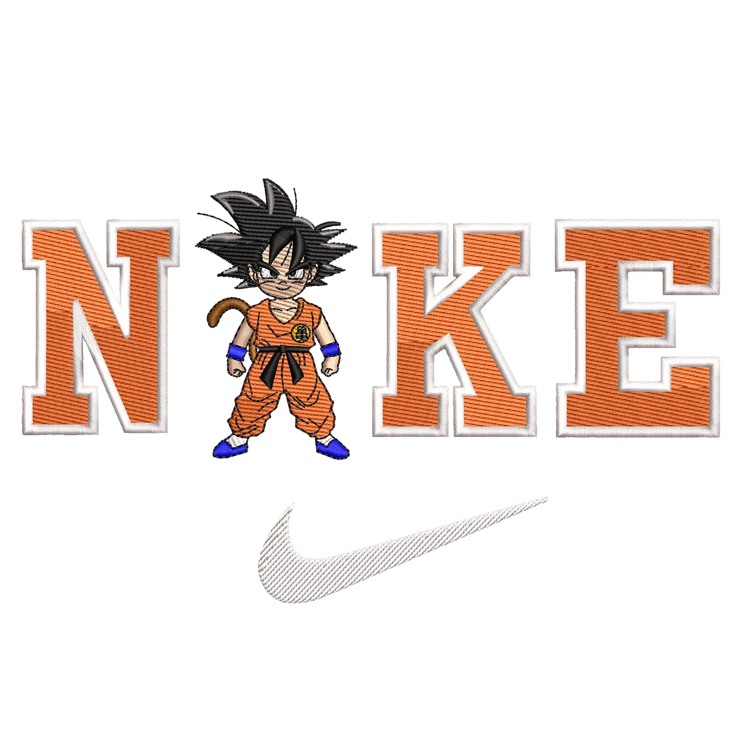 Kid Goku Nike Embroidery Design