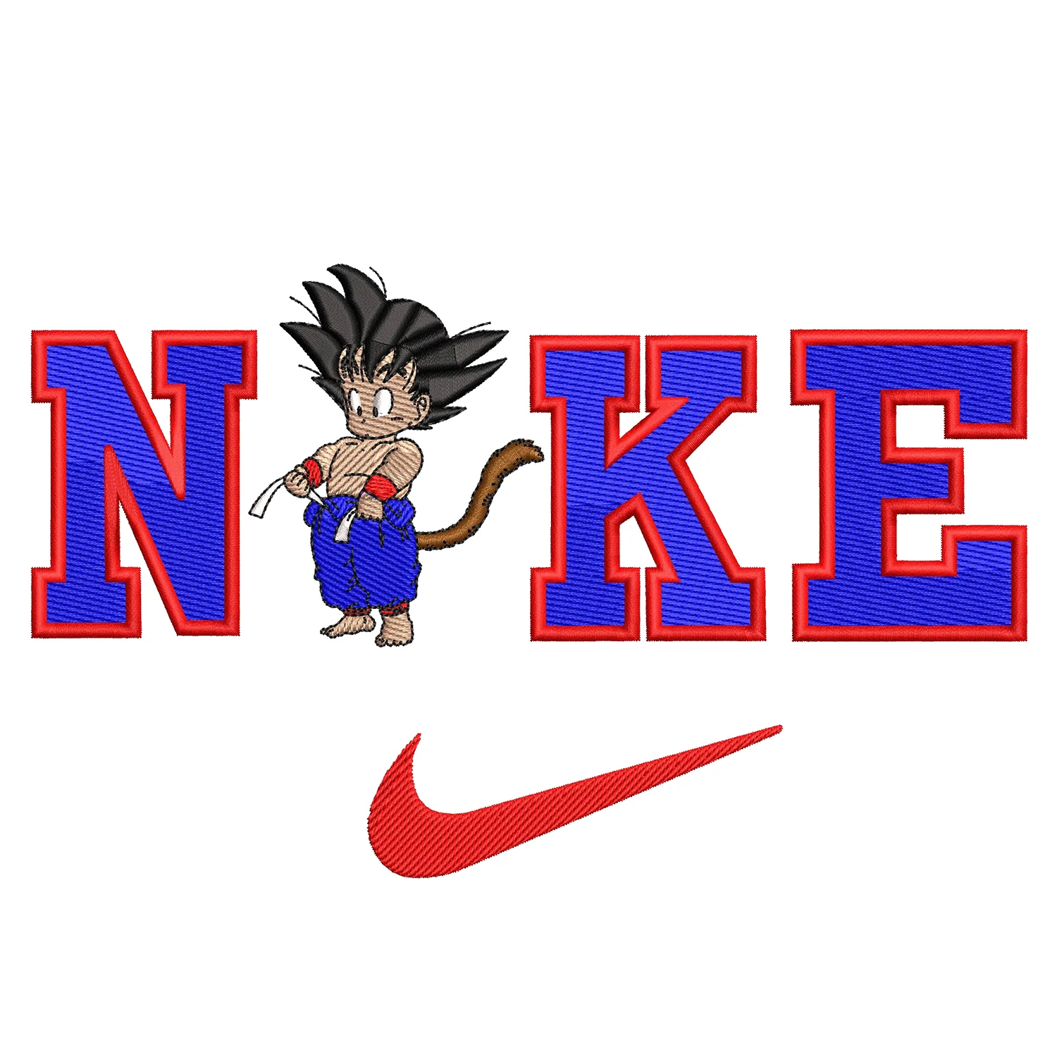 Kid Goku Nike Embroidery Design