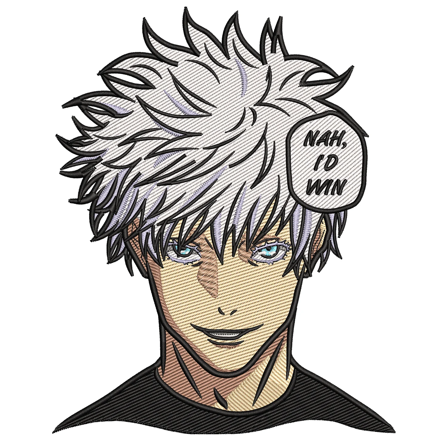 Gojo Nah I'd Win Embroidery Design