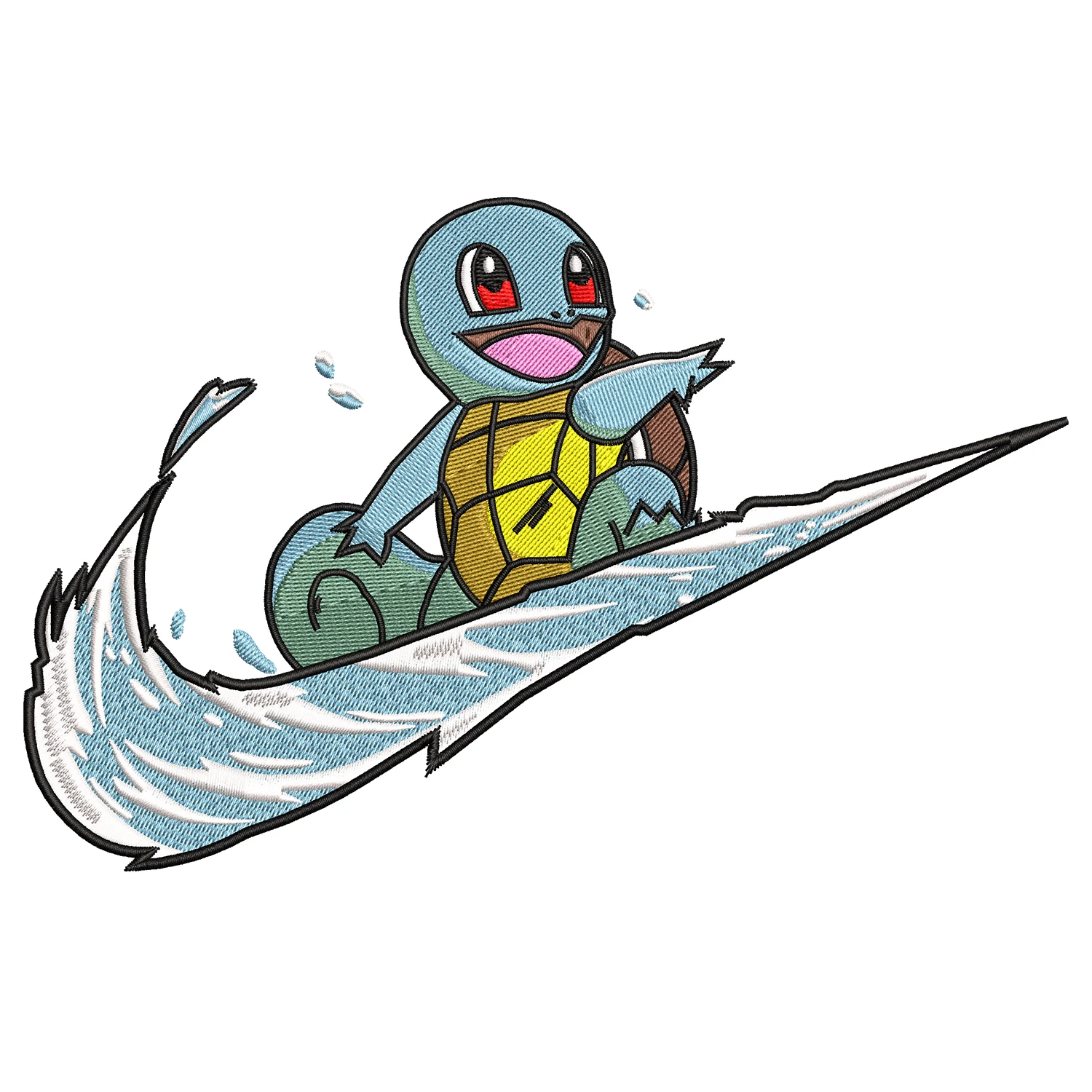Squirtel Swoosh Embroidery Design