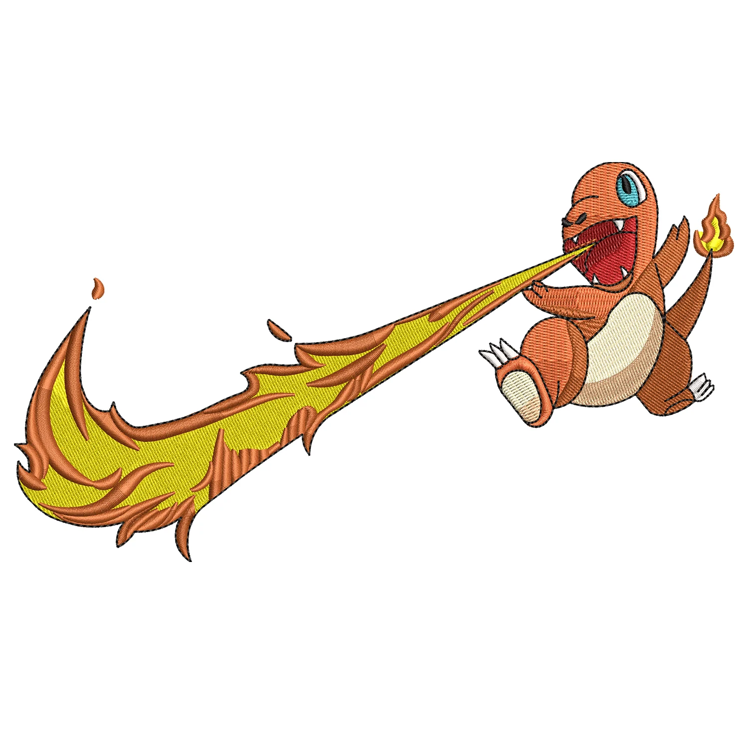 Charmander Swoosh Embroidery Design