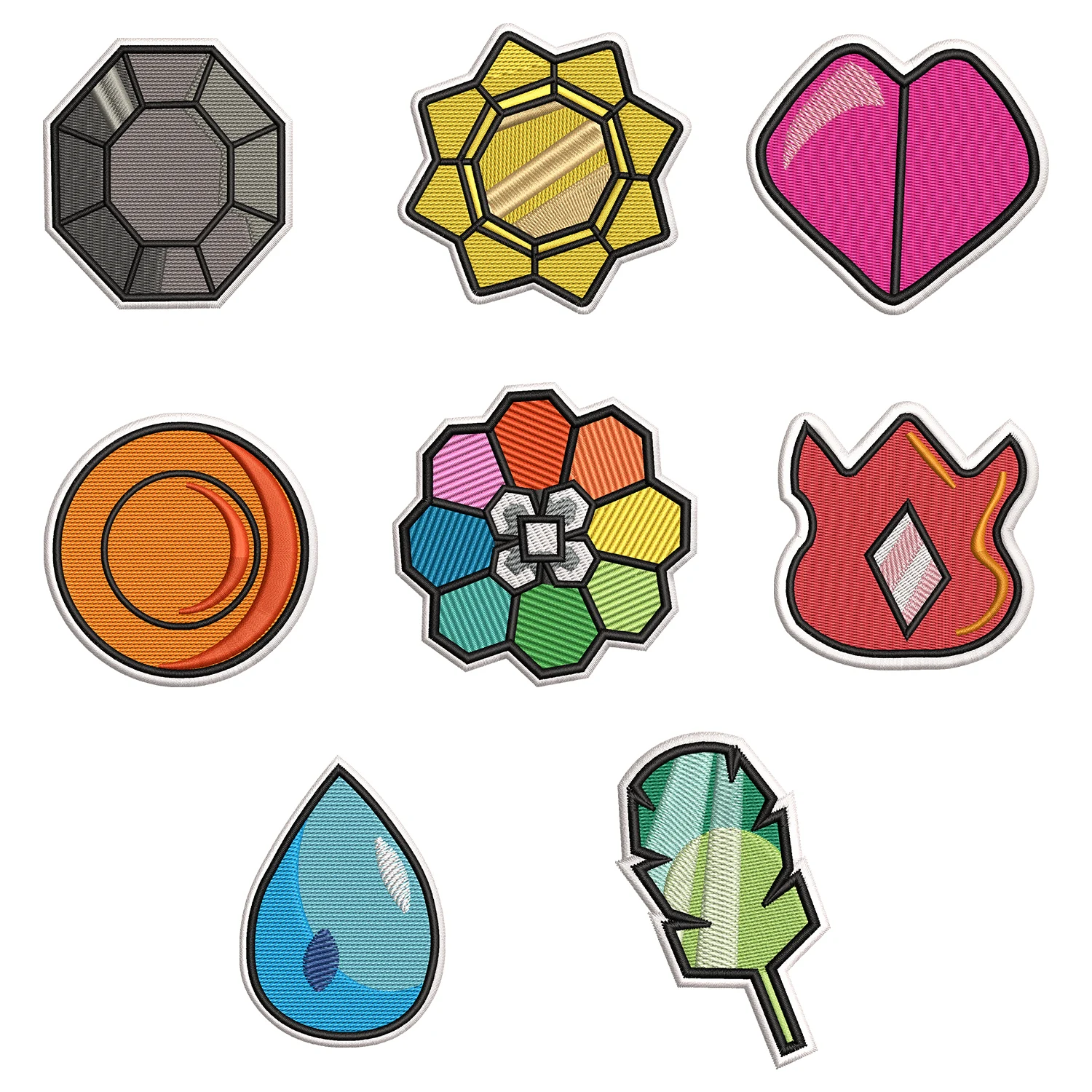Pokemon Badges Embroidery Designs