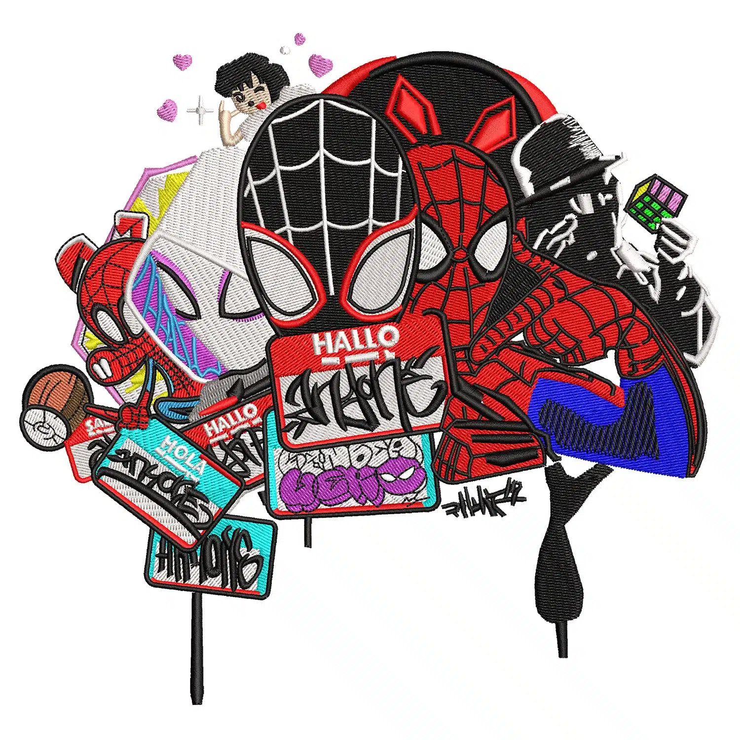 Spiderman Multiverse Embroidery Design