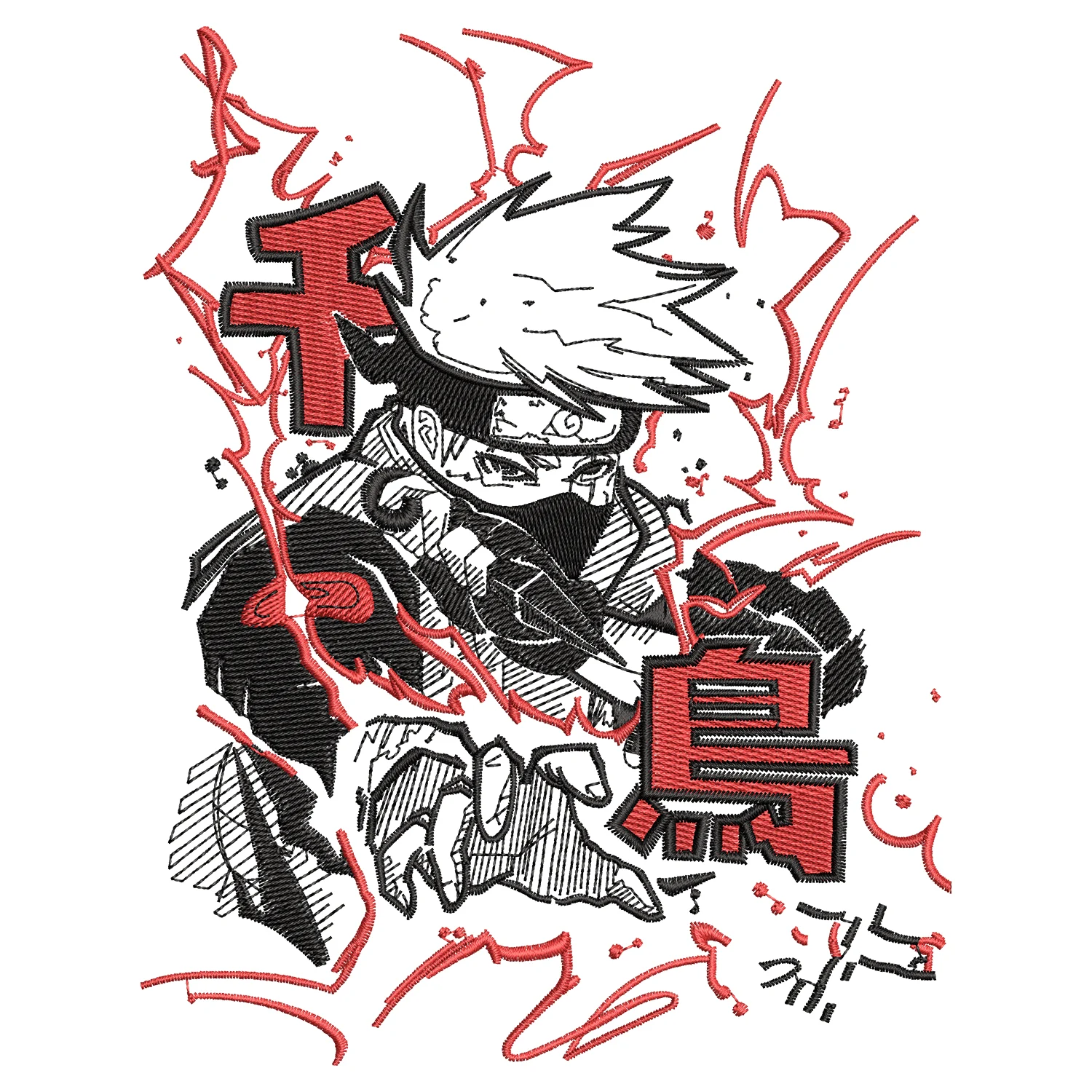 Kakashi Hatake Embroidery Design