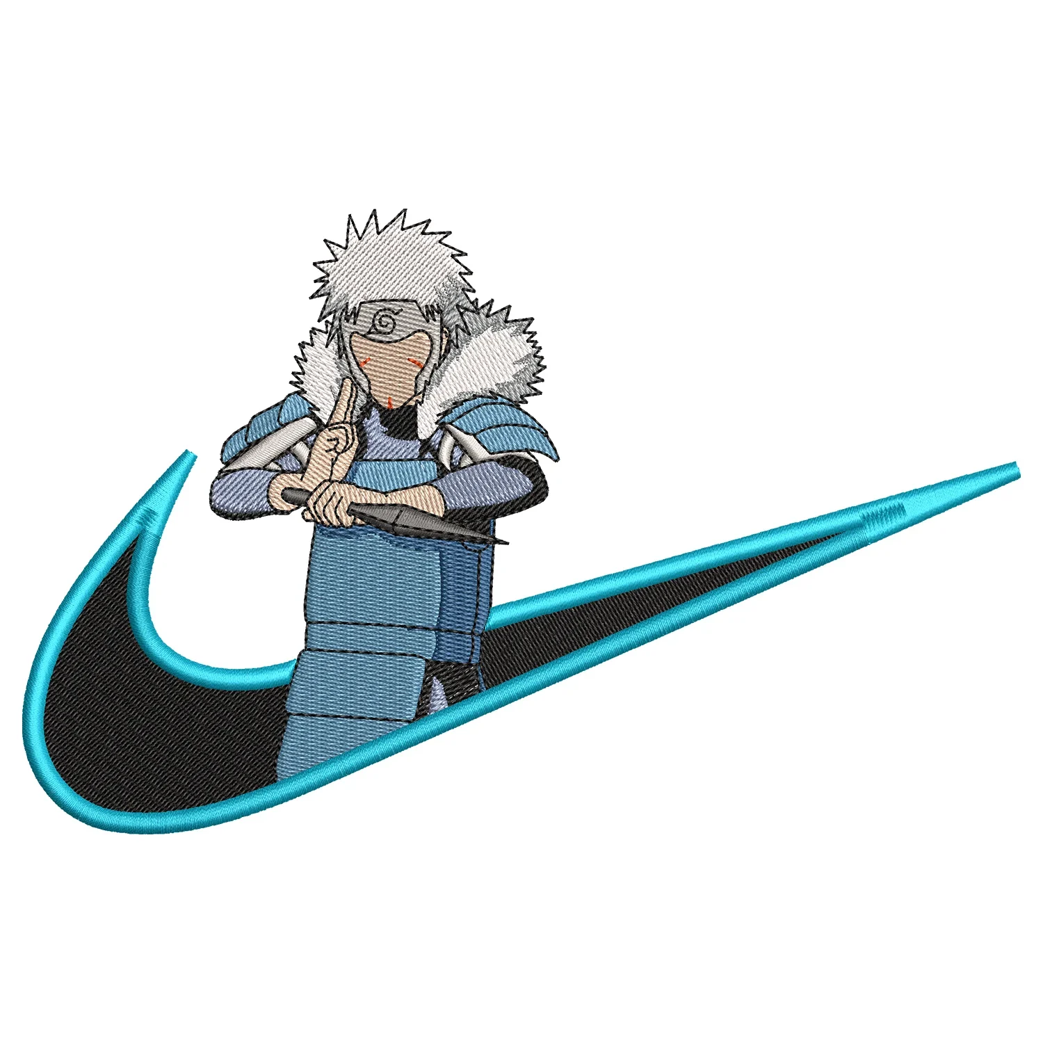 Tobirama Swoosh Embroidery Design