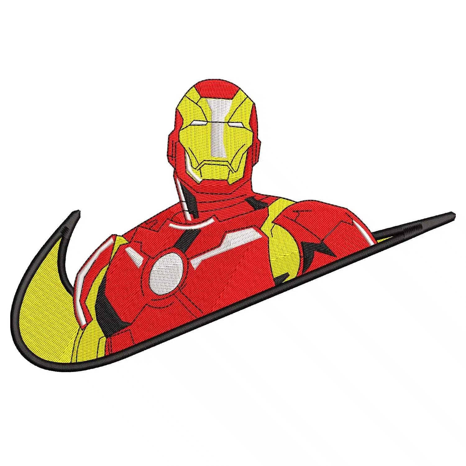 Primary Iron Man Swoosh Embroidery Design