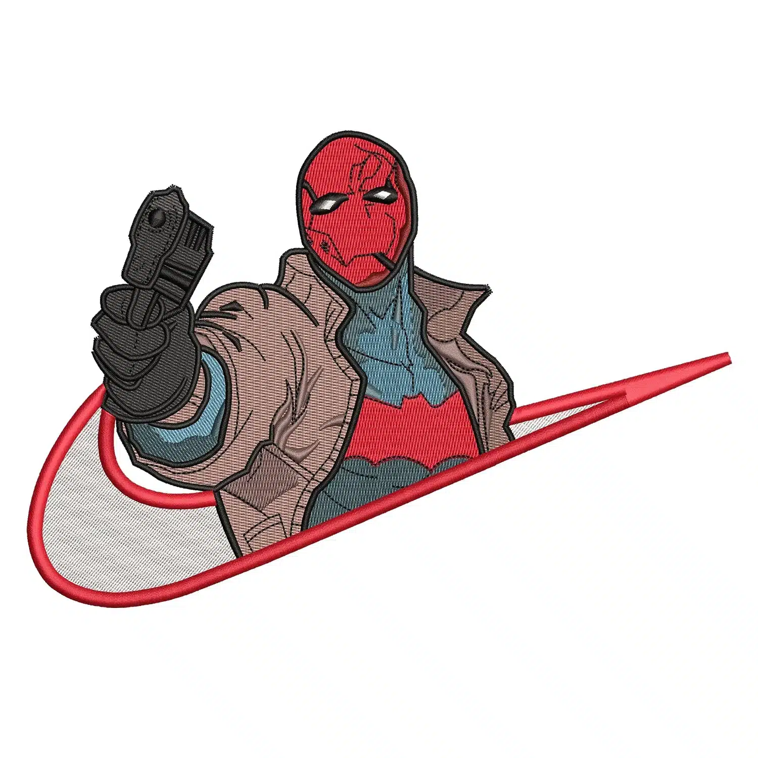 Red Hood Swoosh Embroidery Design