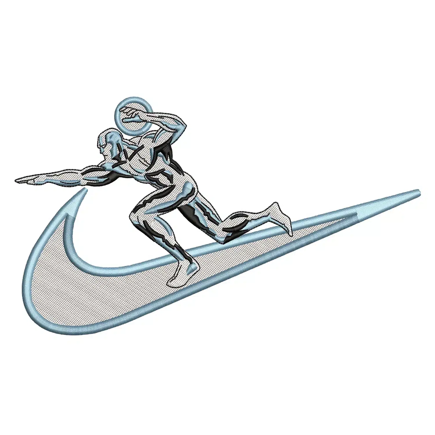 Silver Surfer Swoosh Embroidery Design