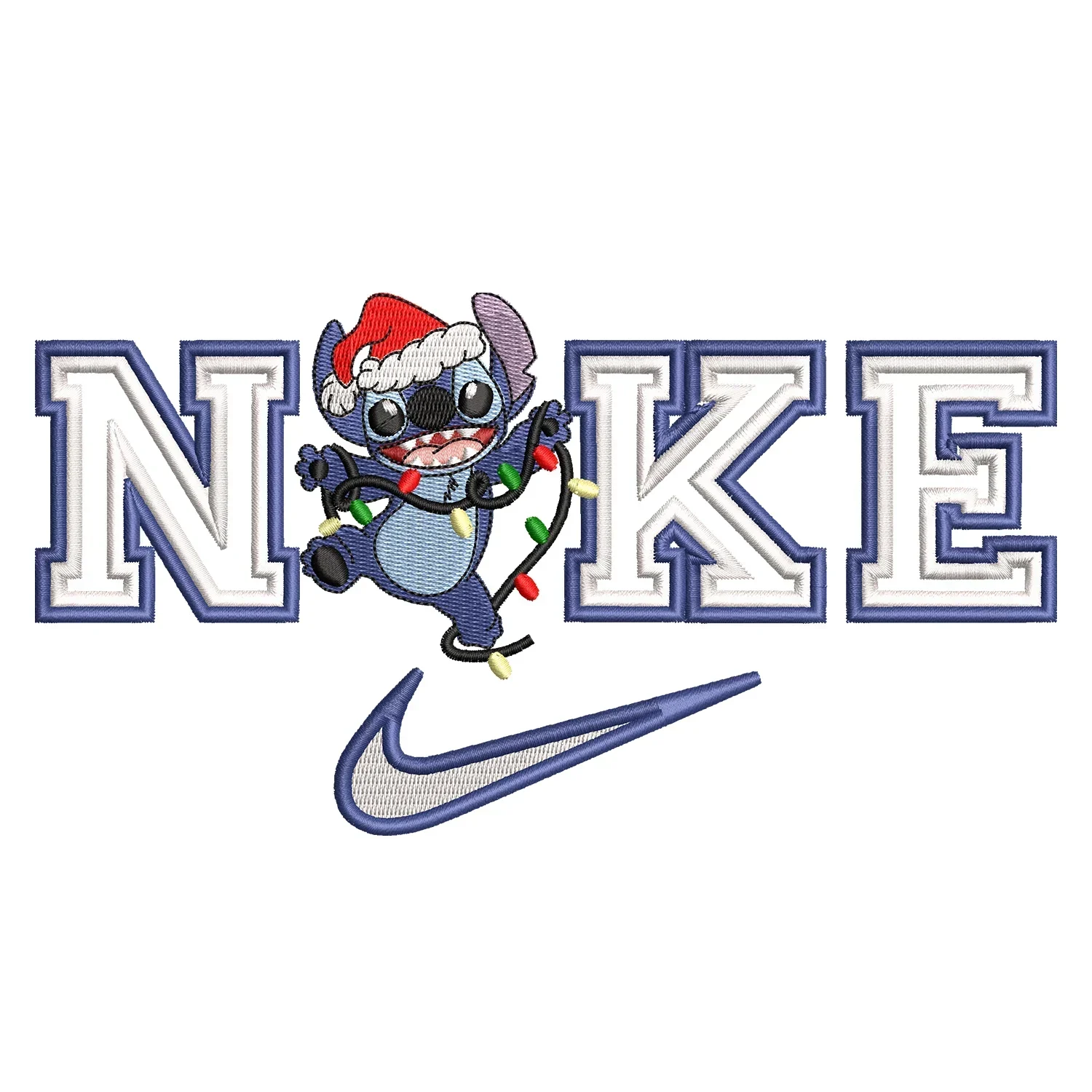 Stitch Christmas Nike Embroidery Design