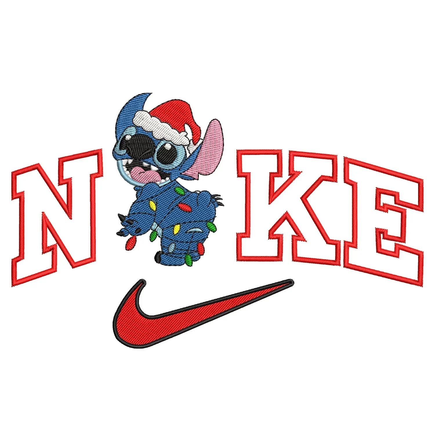 Stitch Christmas Nike Embroidery Design