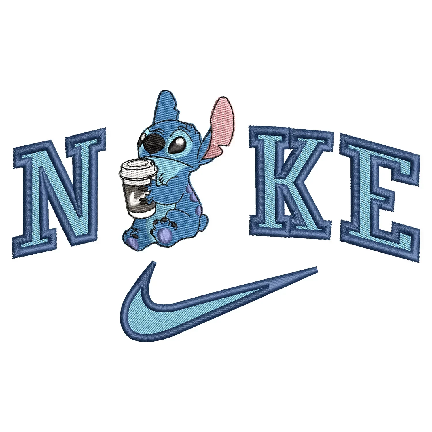 Stitch Coffee Nike Embroidery Design