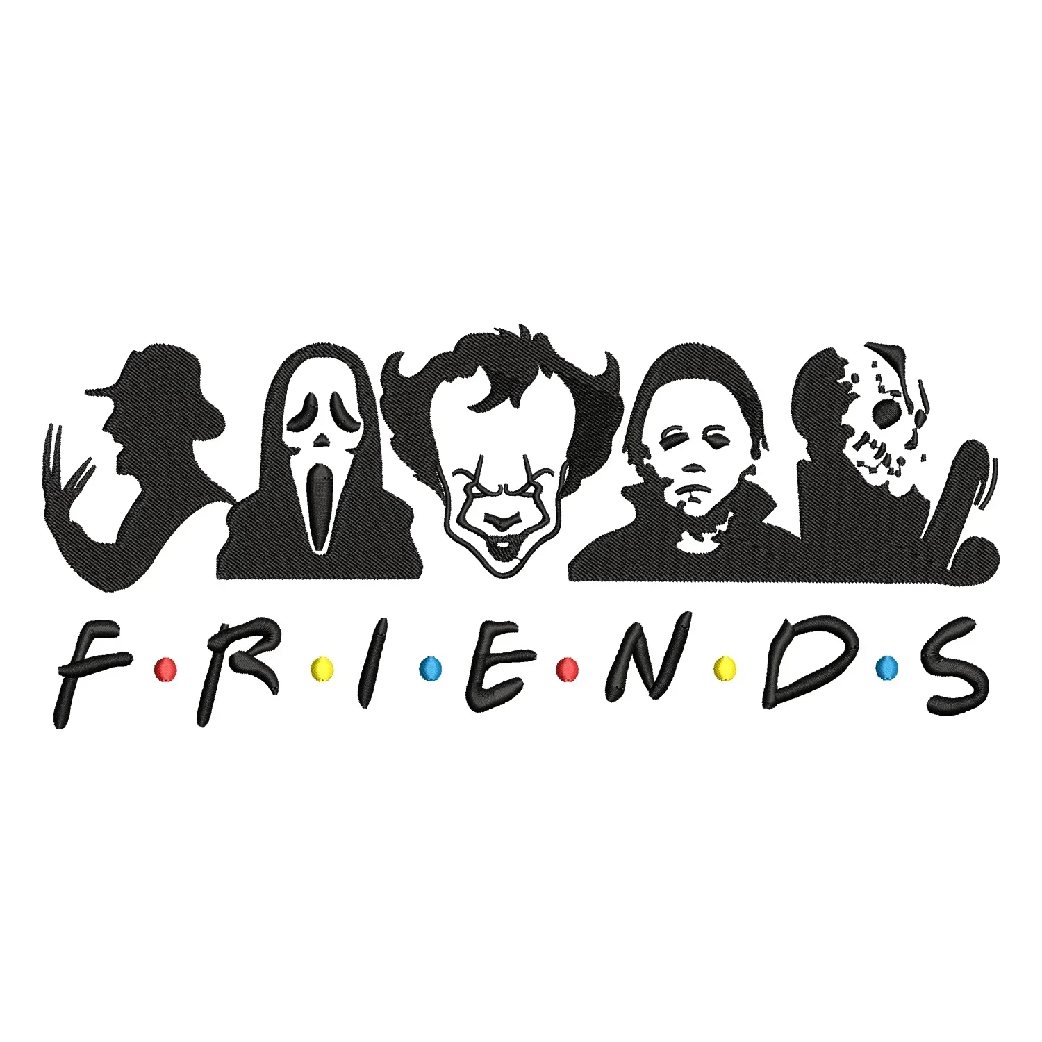 Scary Friends Embroidery Design