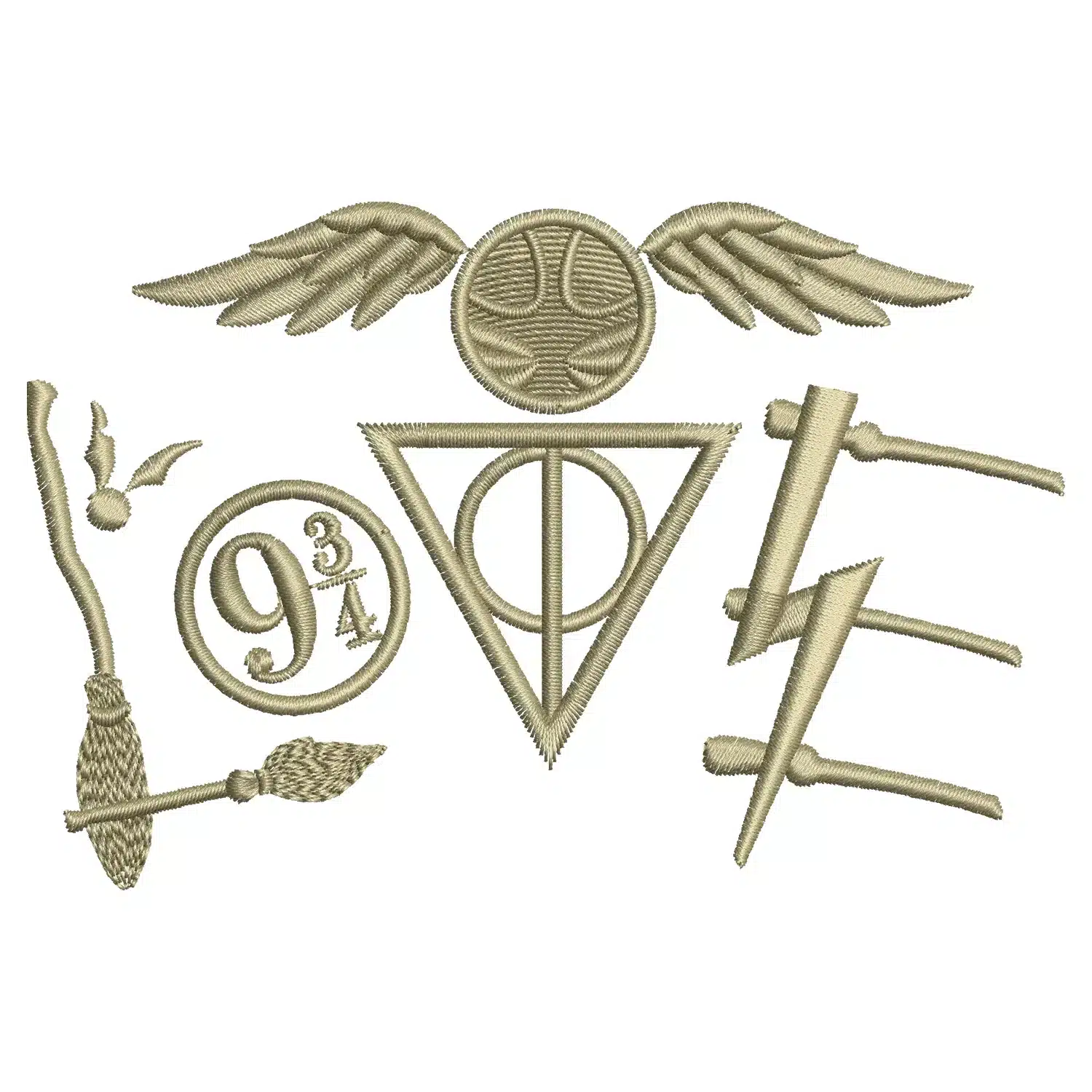 Primary Harry Potter Symbols Embroidery Design