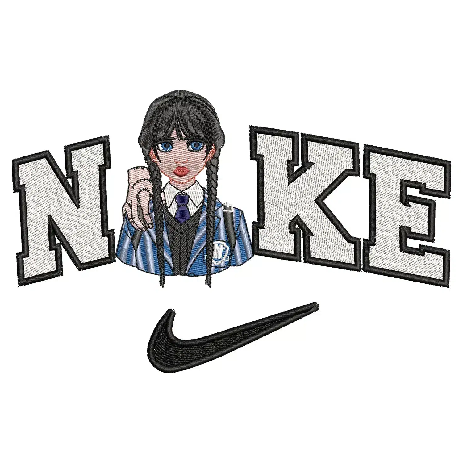 Wednesday Nike Embroidery Design