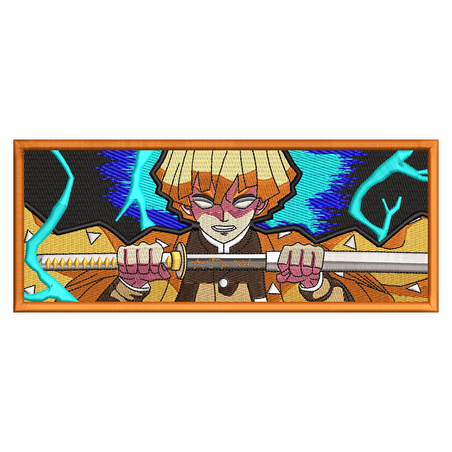 Zenitsu Lightning Embroidery Design