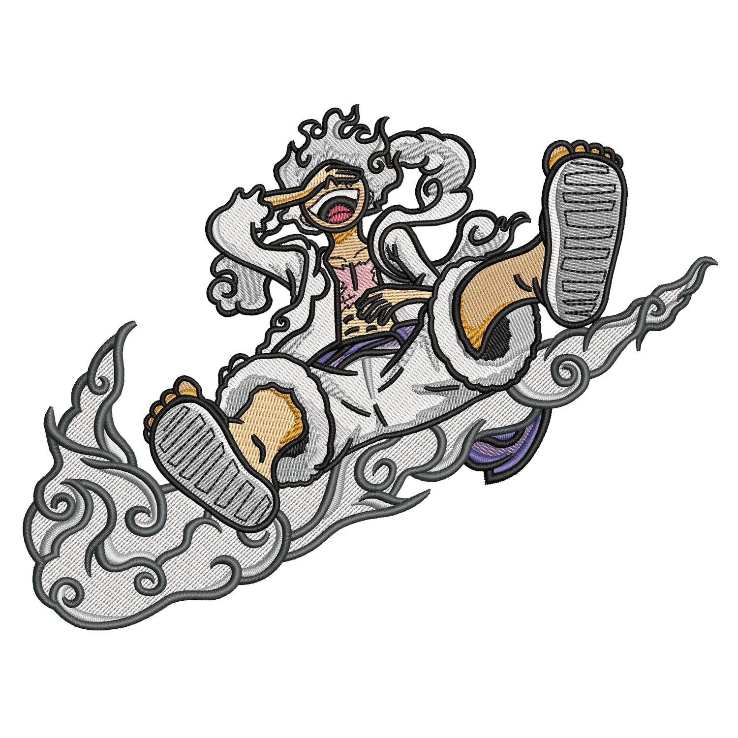 Luffy Gear5 Swoosh Embroidery Design