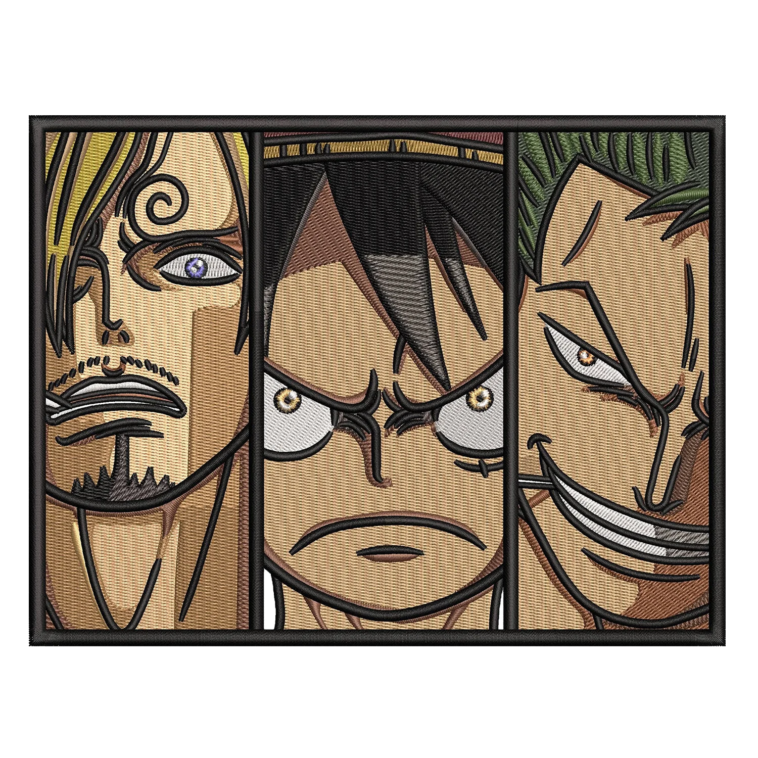 Luffy Sanji Zoro Embroidery Design
