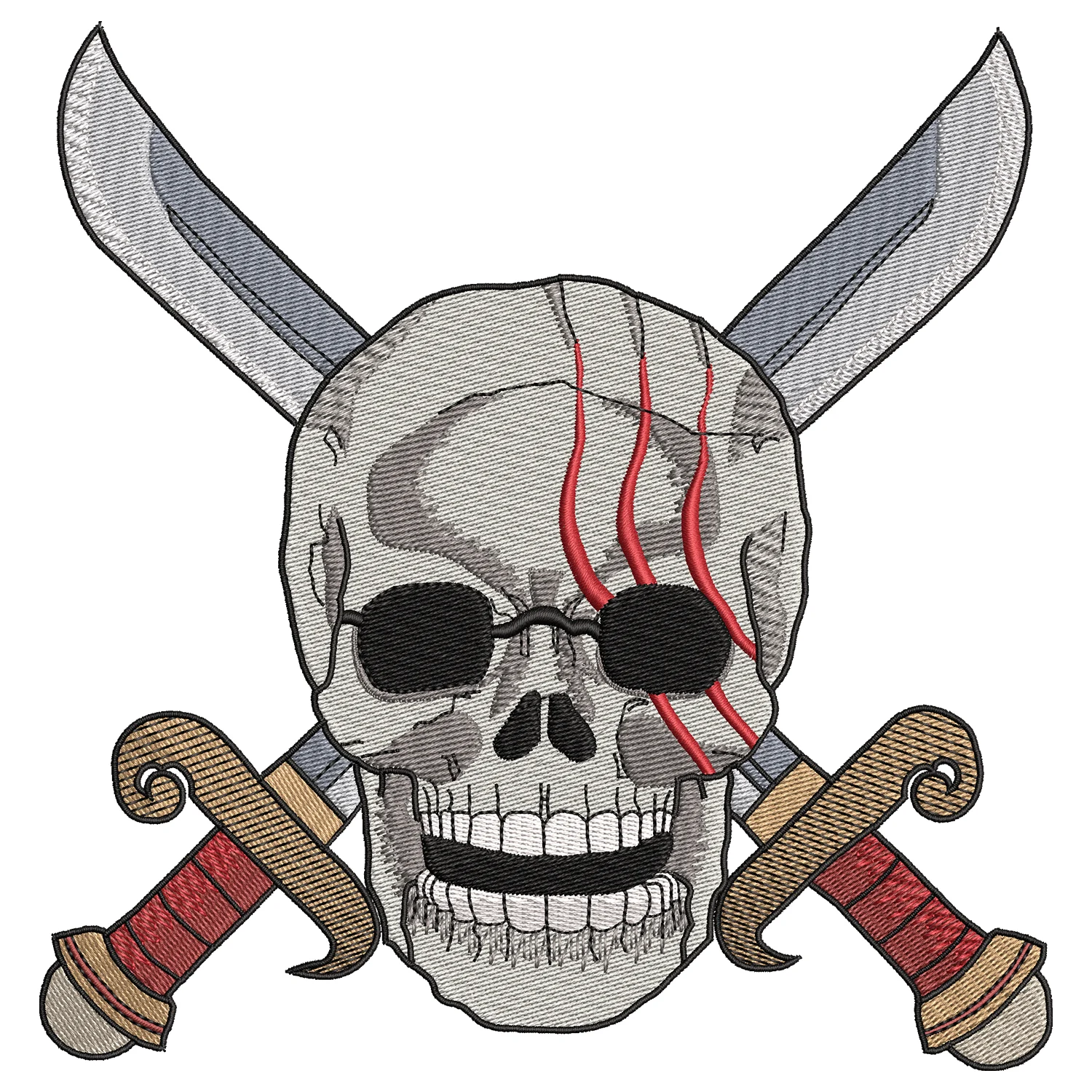 Shanks Jolly Roger Logo Embroidery Design