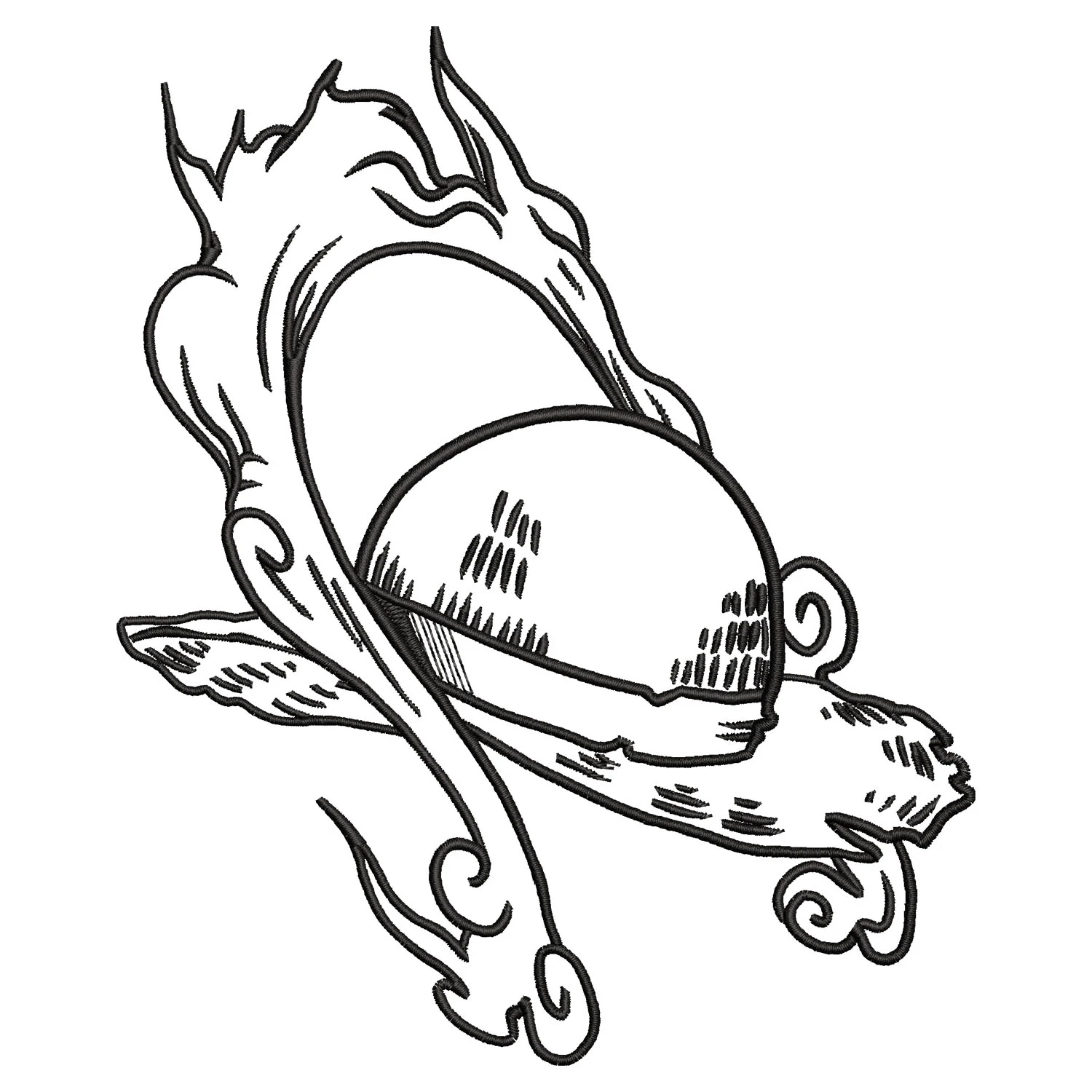 Straw Hat Embroidery Design