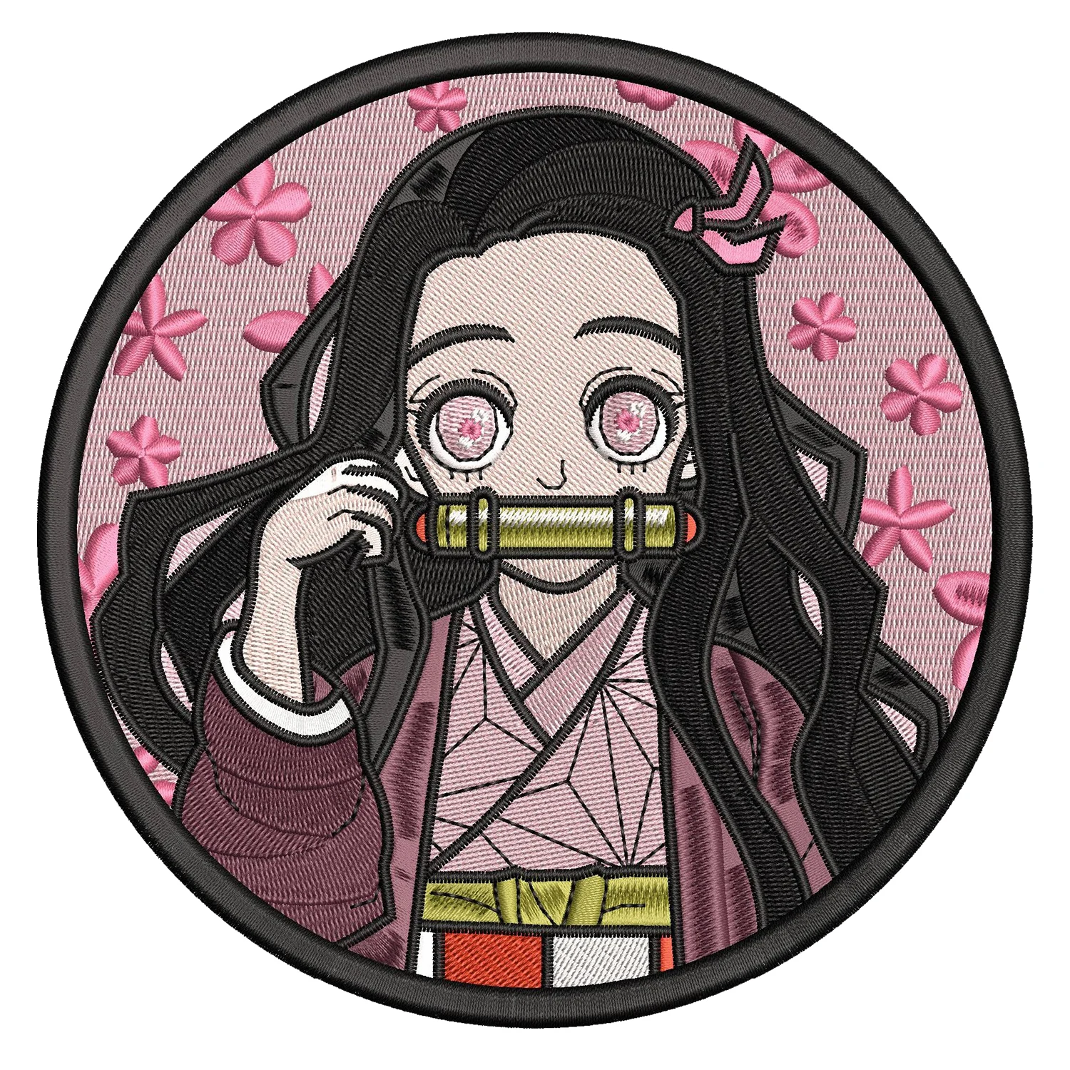 Nezuko Round Embroidery Design